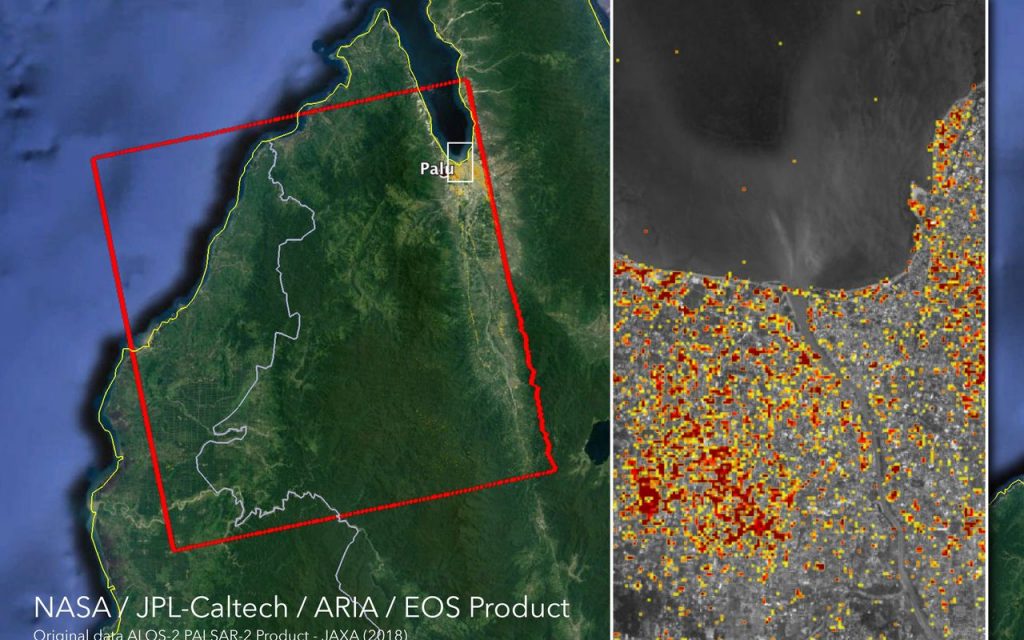 Palu Indonesia Tsunami Settembre September 2018 NASA Satellite ARIA CALTECH